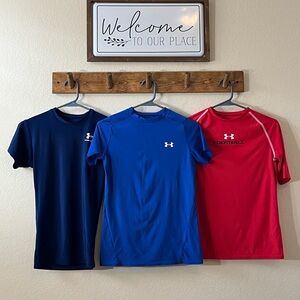 3 Pack Boy Under Armour Men's T-Shirts - Navy, Blue, Red